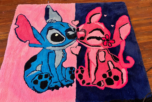 Stitch and Angel Rug (cartoon Character rug)